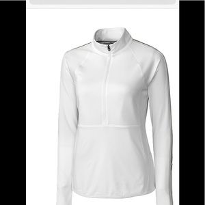 CUTTER & BUCK LCK08717 - Ladies' L/S Pennant Sport 3/4 Zip NWT Med White